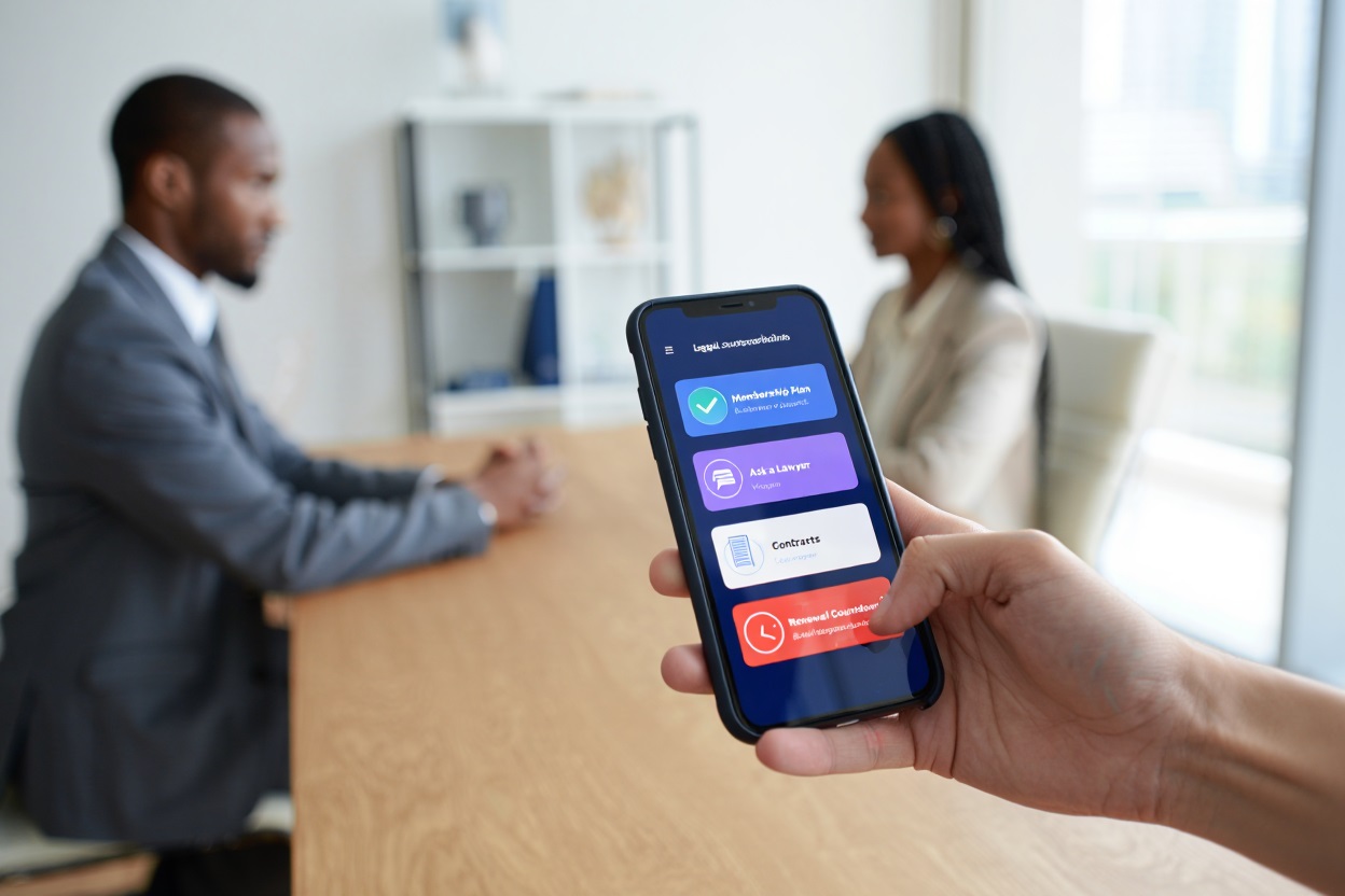 hand holding legal dashboard phone